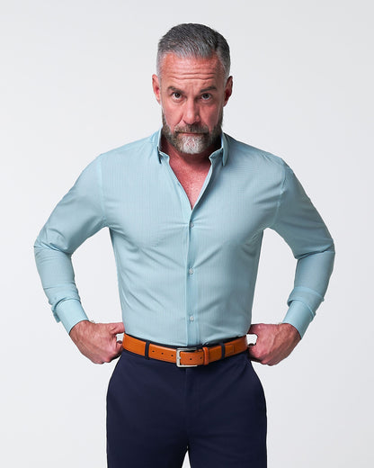 State & Liberty - "The Atlas" Mint, Blue & White Mini Check
