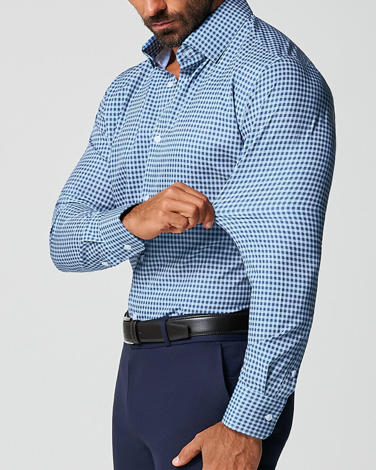 State & Liberty - "The Brooklyn" Navy & Light Blue Gingham