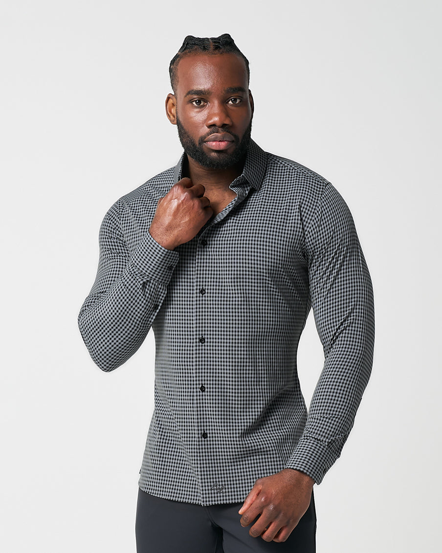 State & Liberty - "The Bryson" Dark Grey and Black Gingham