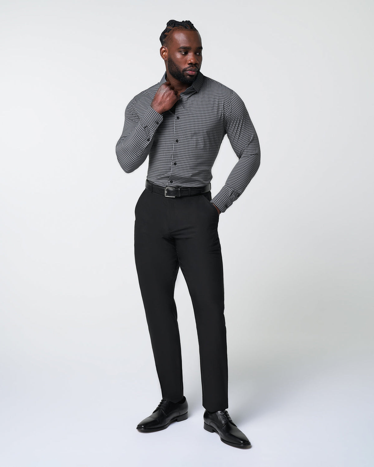 State & Liberty - "The Bryson" Dark Grey and Black Gingham