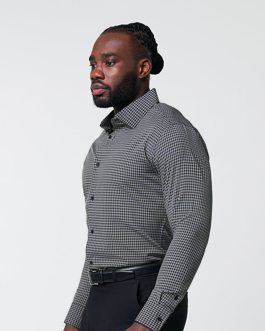 State & Liberty - "The Bryson" Dark Grey and Black Gingham