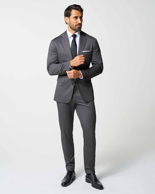 State & Liberty - Athletic Fit Stretch Suit - Grey & Black Houndstooth