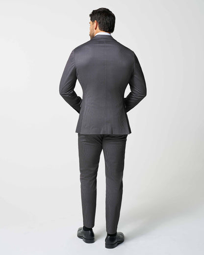 State & Liberty - Athletic Fit Stretch Suit - Grey & Black Houndstooth
