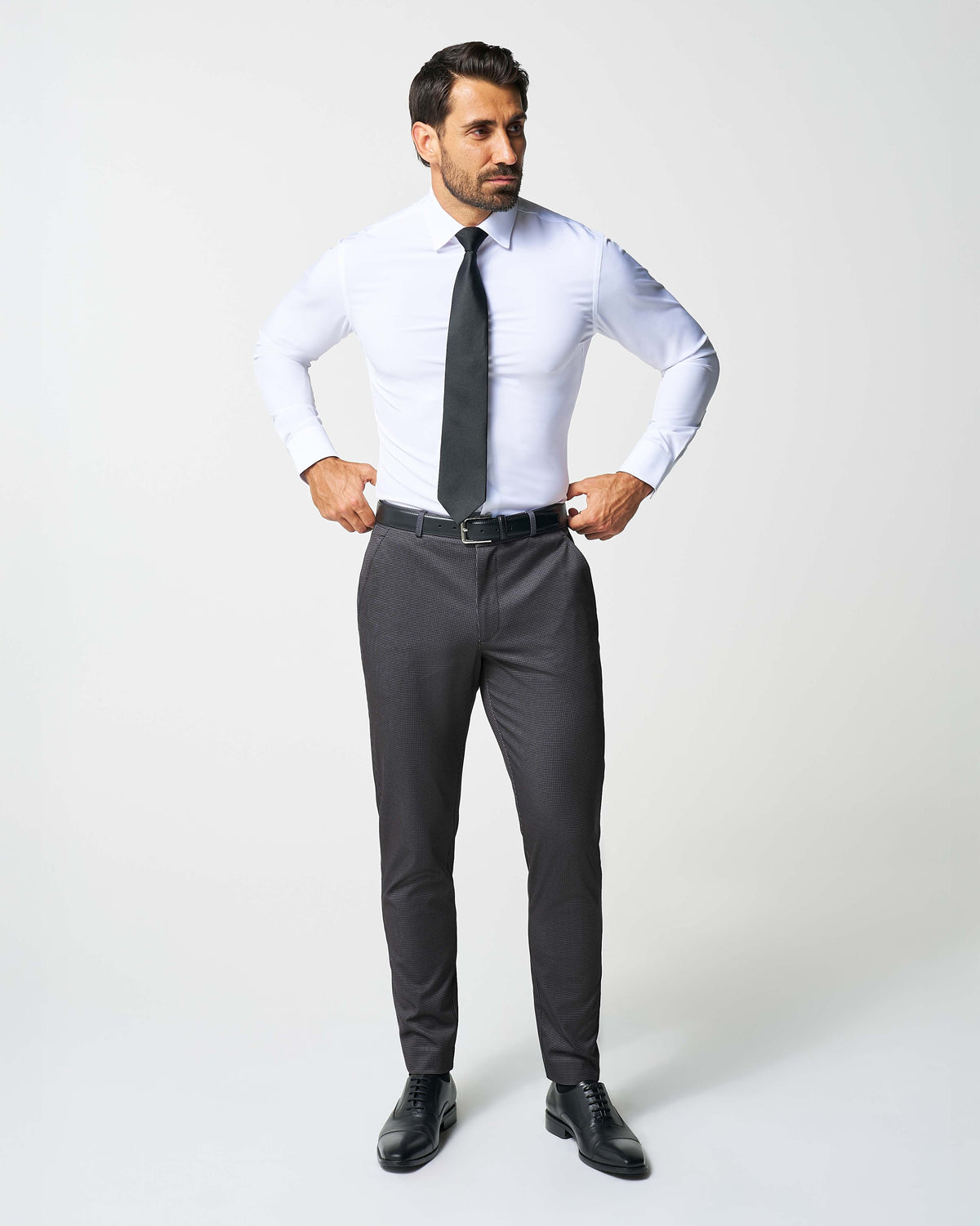 State & Liberty - Athletic Fit Stretch Suit - Grey & Black Houndstooth