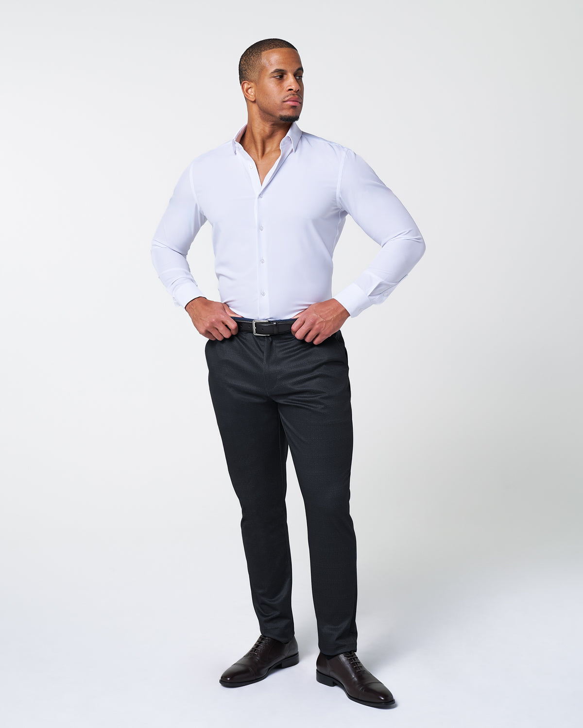 State & Liberty - Athletic Fit Stretch Suit - Midnight Navy & Blue Microcheck