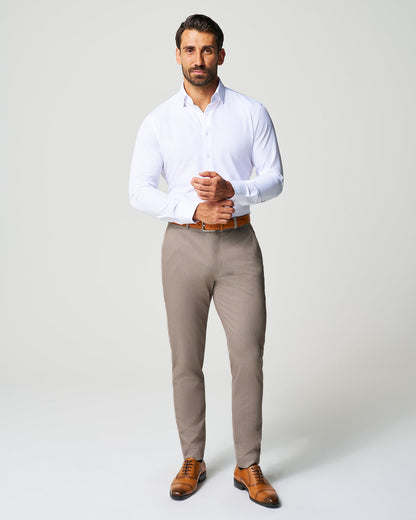 State & Liberty - Athletic Fit Stretch Suit - Tan Herringbone
