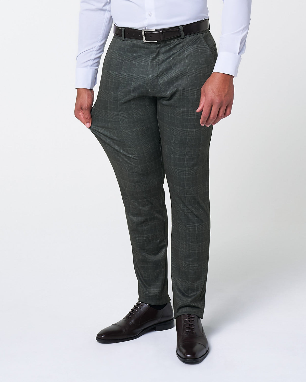 State & Liberty - Athletic Fit Stretch Suit - Charcoal Plaid