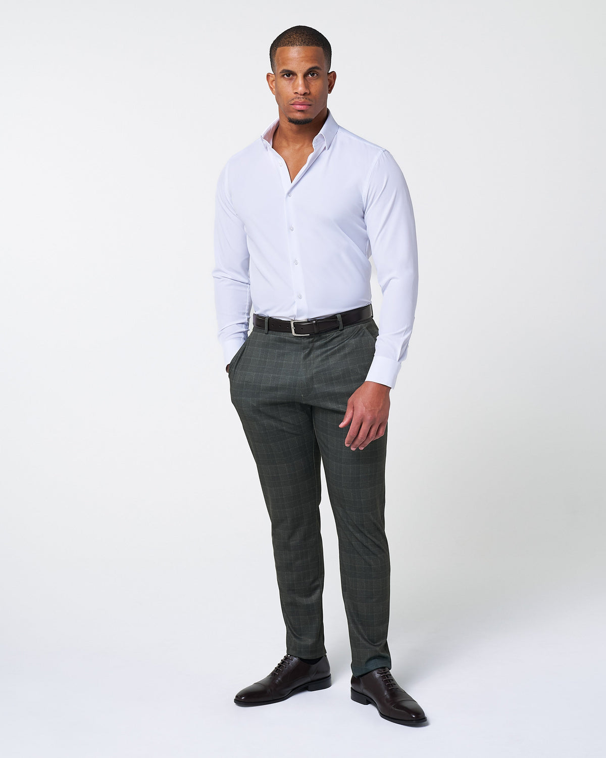 State & Liberty - Athletic Fit Stretch Suit - Charcoal Plaid