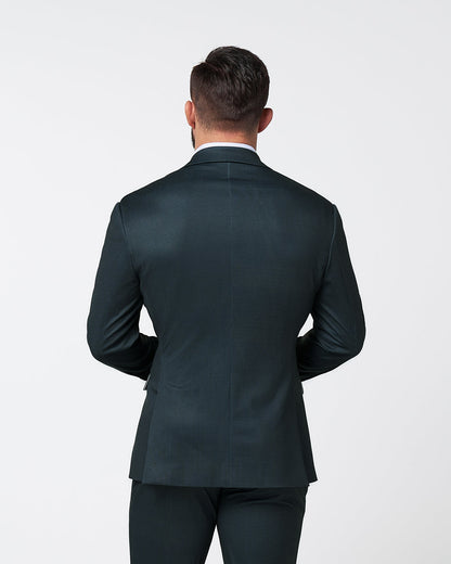 State & Liberty - Athletic Fit Stretch Suit - Navy and Light Blue Microcheck