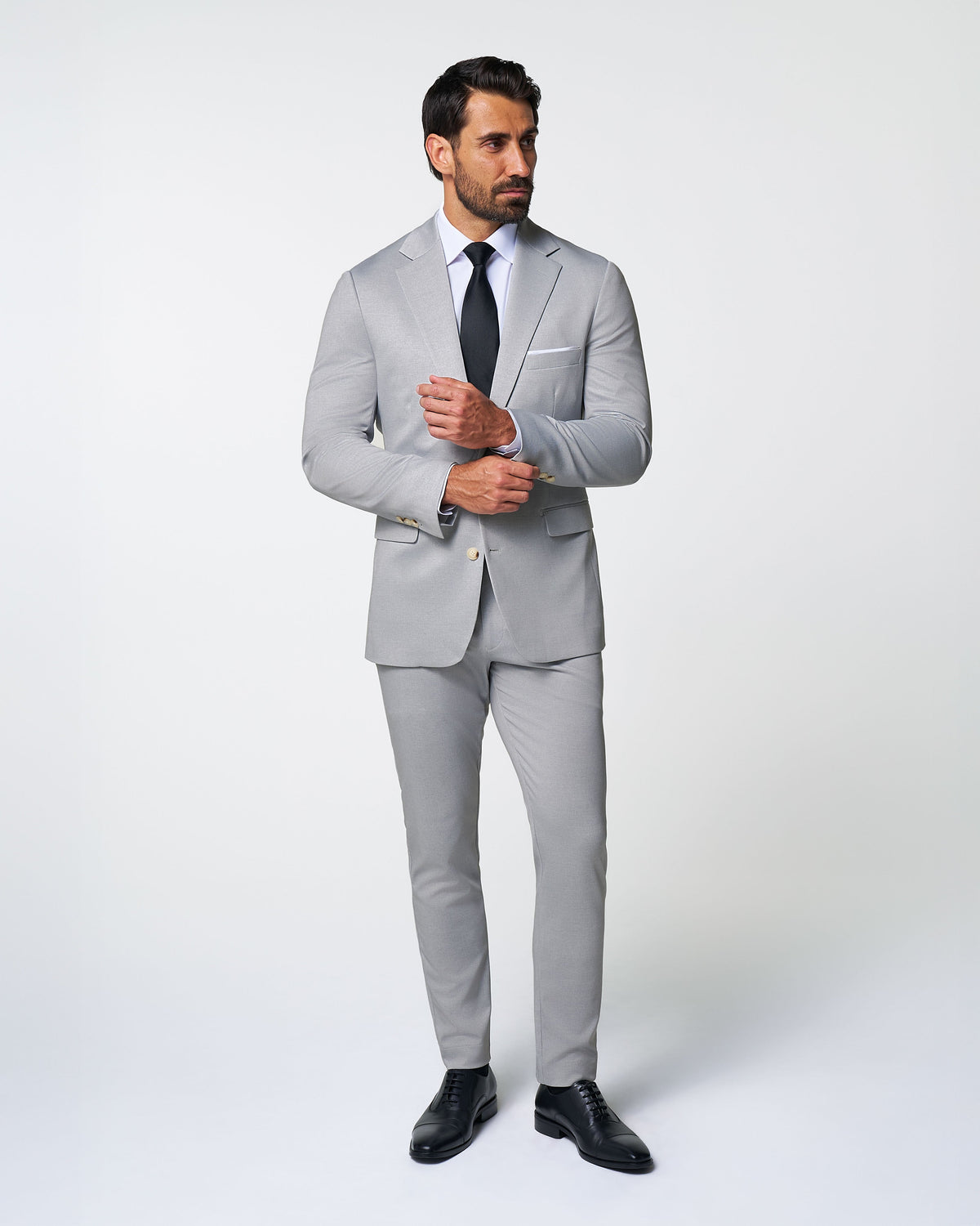 State & Liberty - Athletic Fit Stretch Suit - Solid Light Grey
