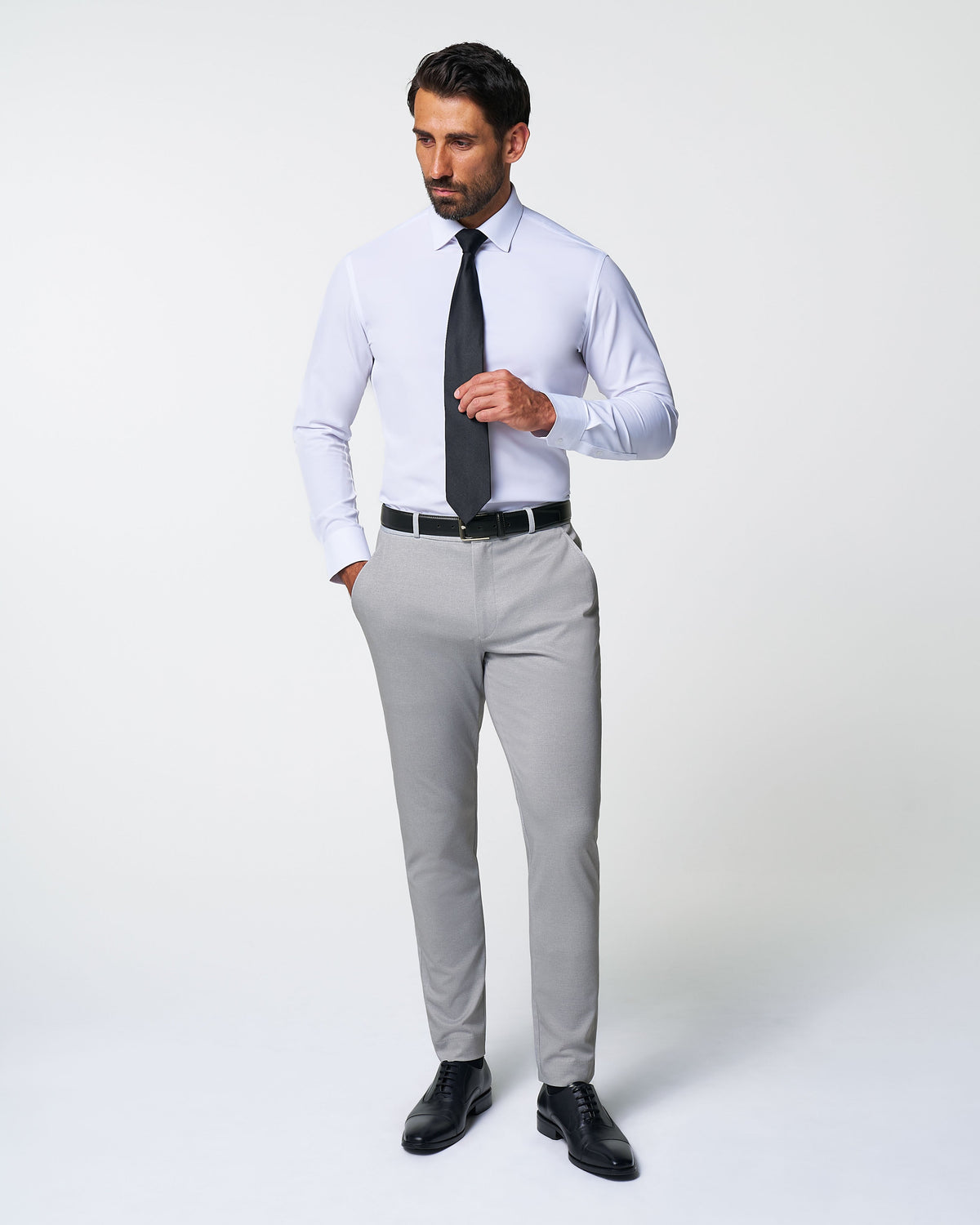 State & Liberty - Athletic Fit Stretch Suit - Solid Light Grey