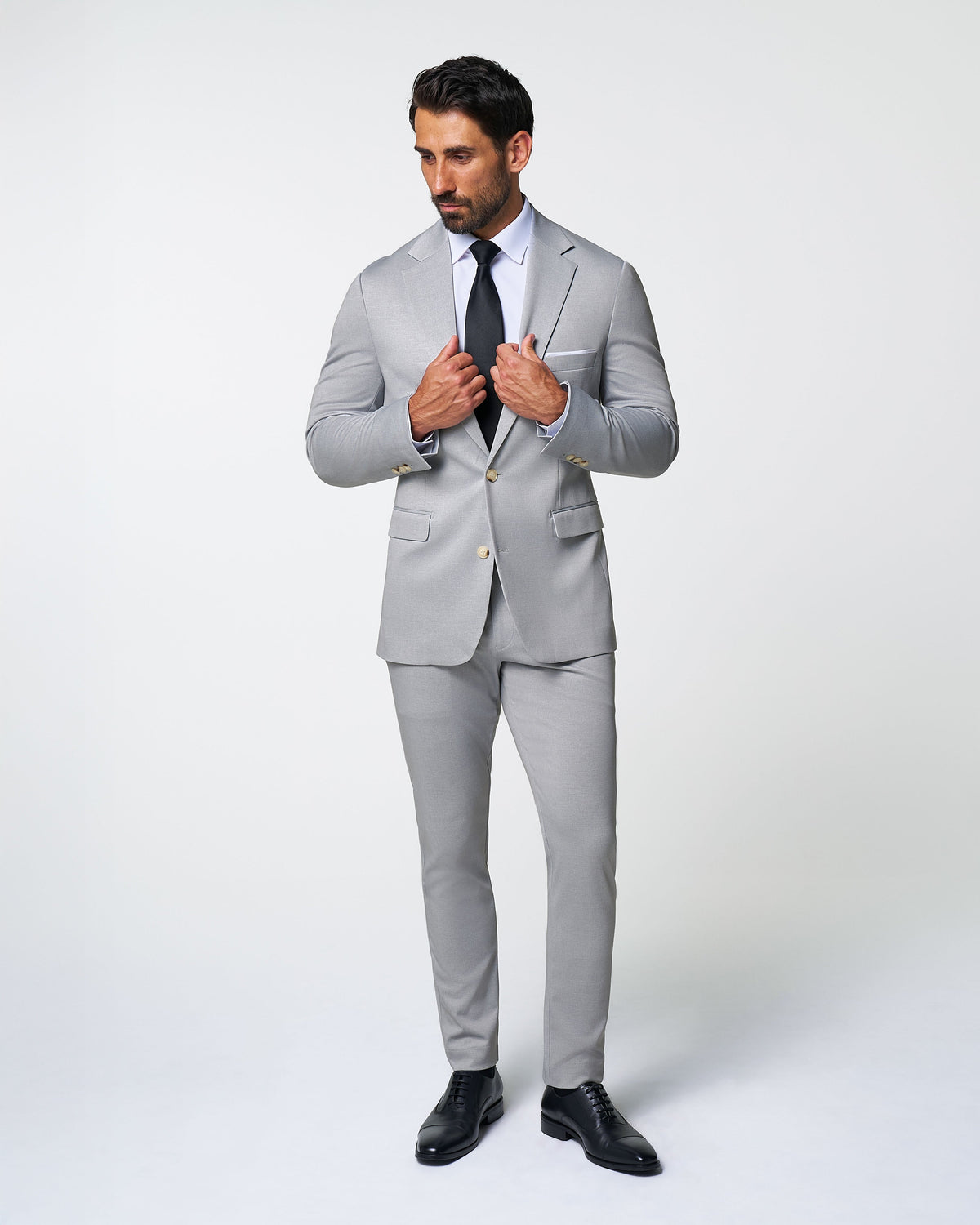 State & Liberty - Athletic Fit Stretch Suit - Solid Light Grey