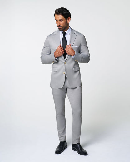 State & Liberty - Athletic Fit Stretch Suit - Solid Light Grey