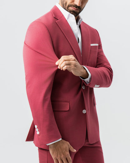 State & Liberty - Athletic Fit Stretch Suit - Solid Crimson