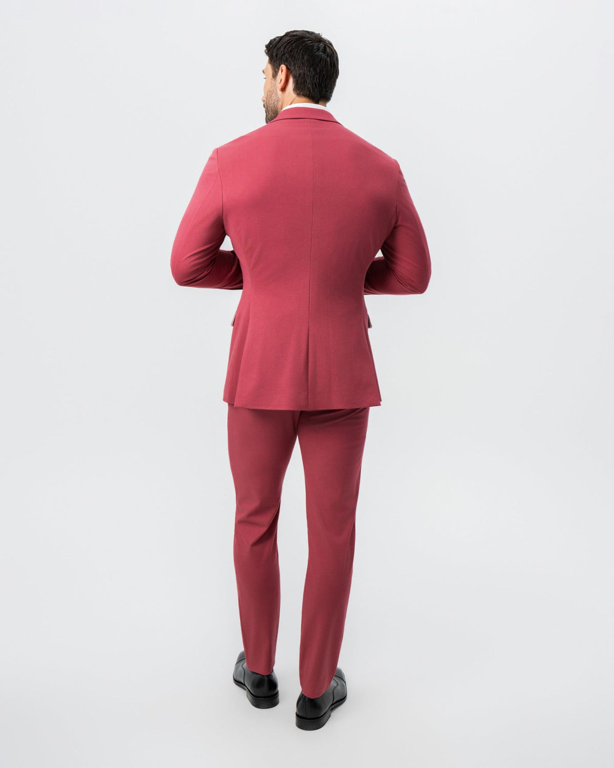 State & Liberty - Athletic Fit Stretch Suit - Solid Crimson