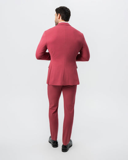State & Liberty - Athletic Fit Stretch Suit - Solid Crimson