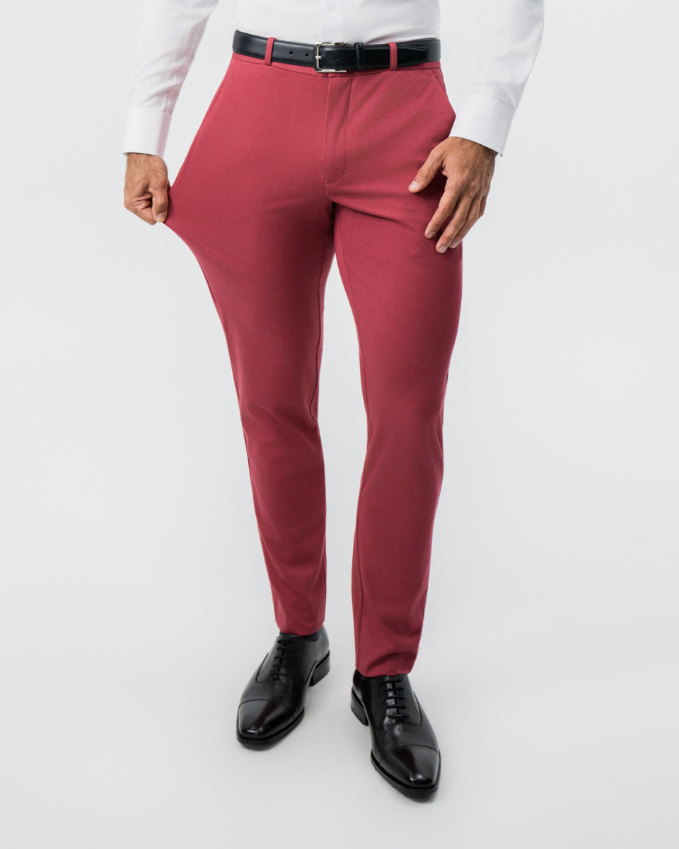State & Liberty - Athletic Fit Stretch Suit - Solid Crimson