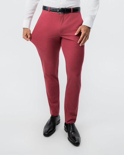 State & Liberty - Athletic Fit Stretch Suit - Solid Crimson