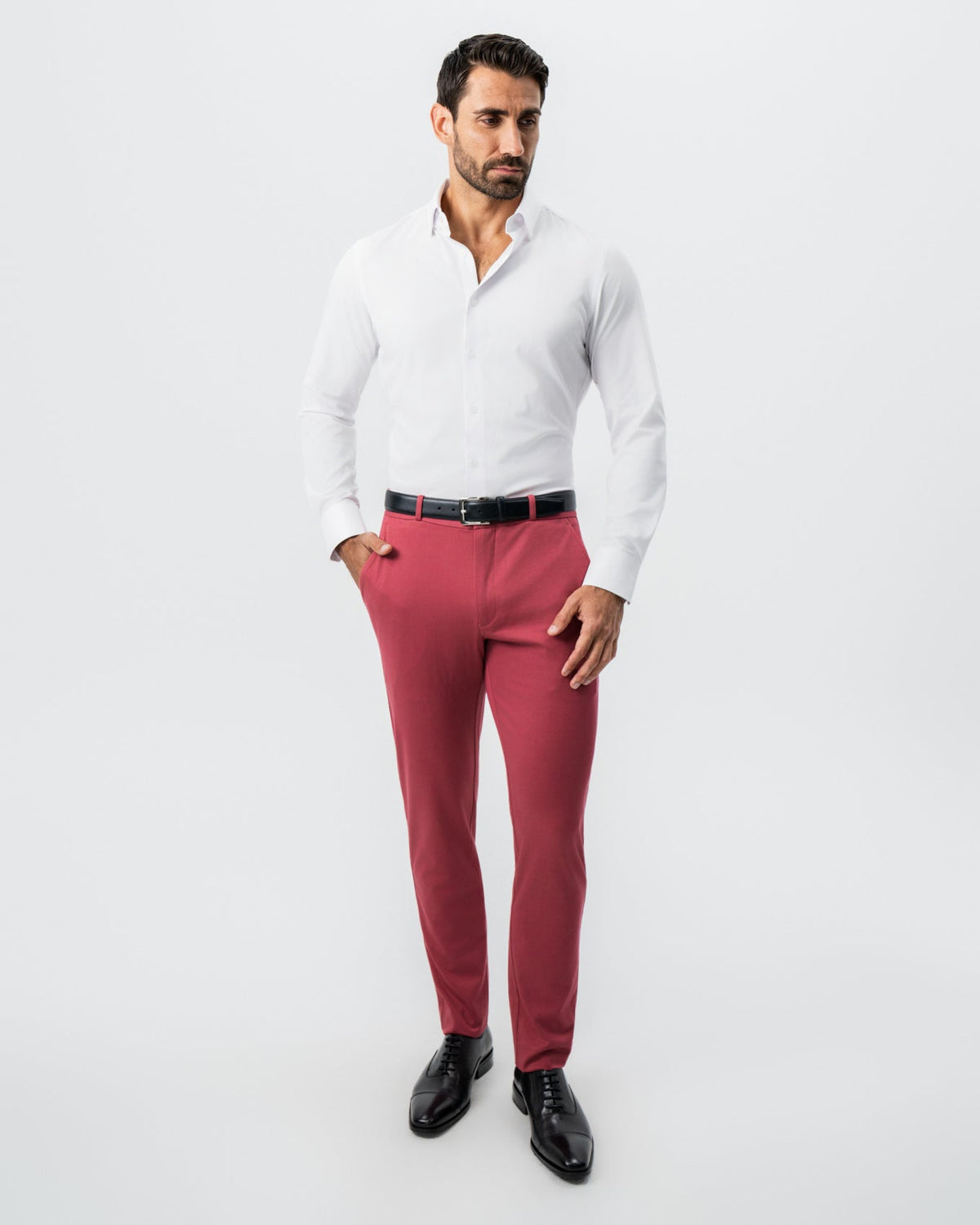 State & Liberty - Athletic Fit Stretch Suit - Solid Crimson
