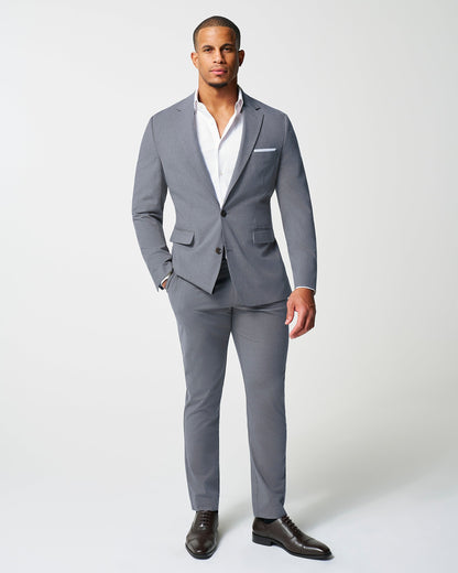State & Liberty - Athletic Fit Stretch Suit - Lightweight Heathered Smoked Grey