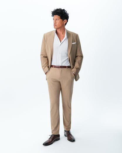 State & Liberty - Athletic Fit Stretch Suit - Heathered Sand