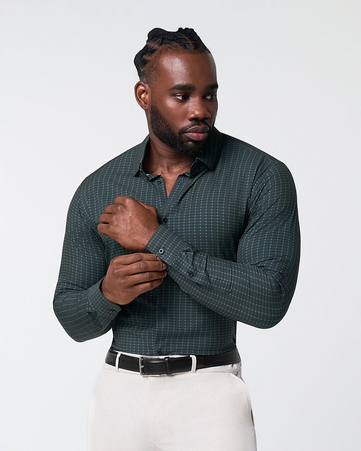 State & Liberty - "The Colby" Dark Green & Mint Windowpane