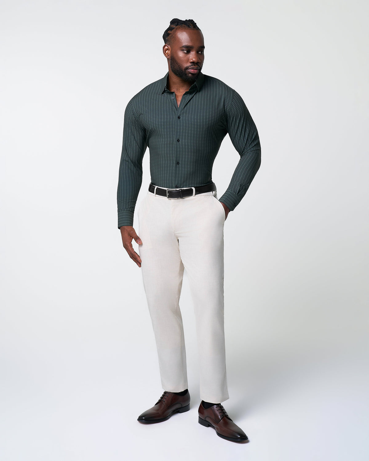 State & Liberty - "The Colby" Dark Green & Mint Windowpane