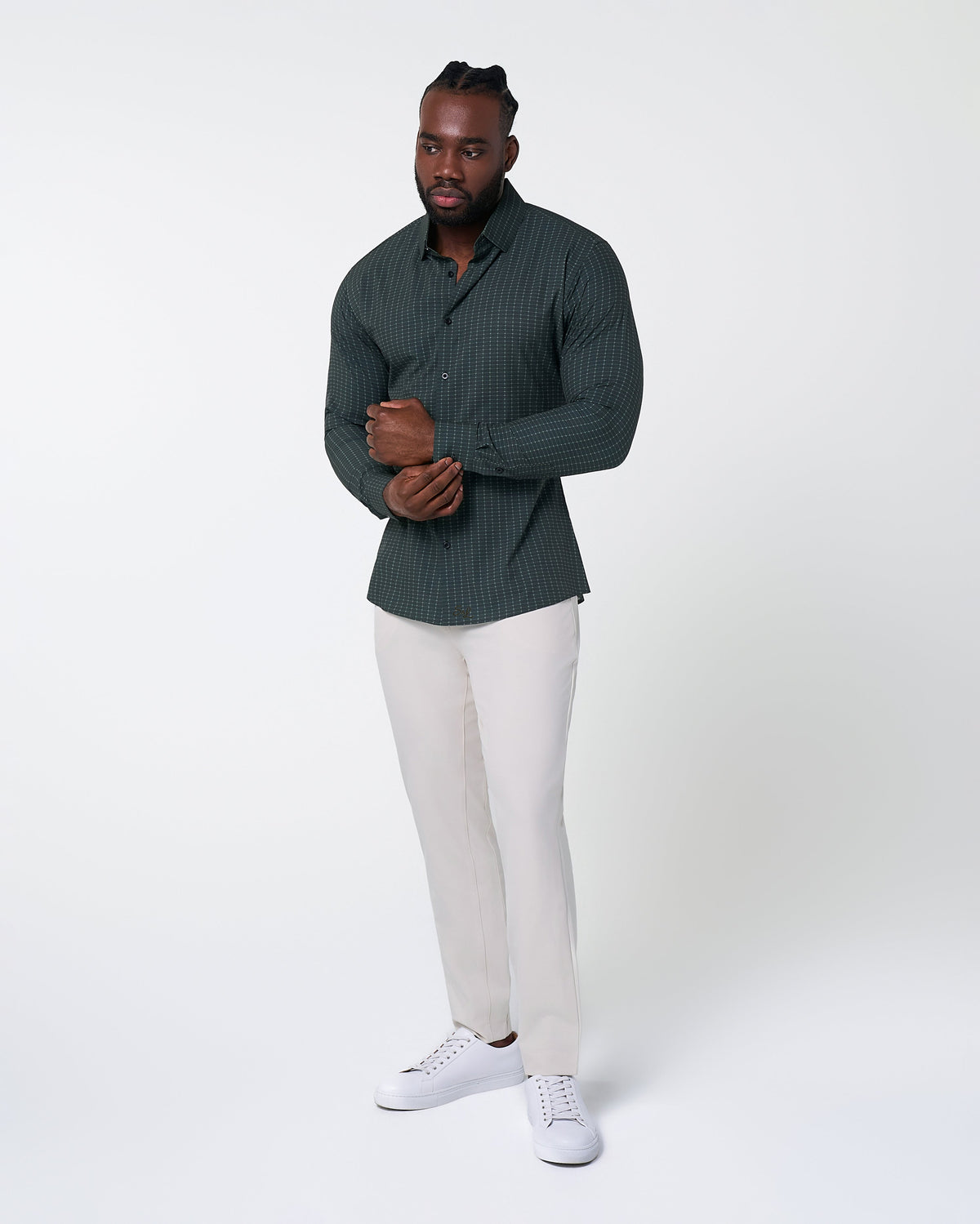 State & Liberty - "The Colby" Dark Green & Mint Windowpane