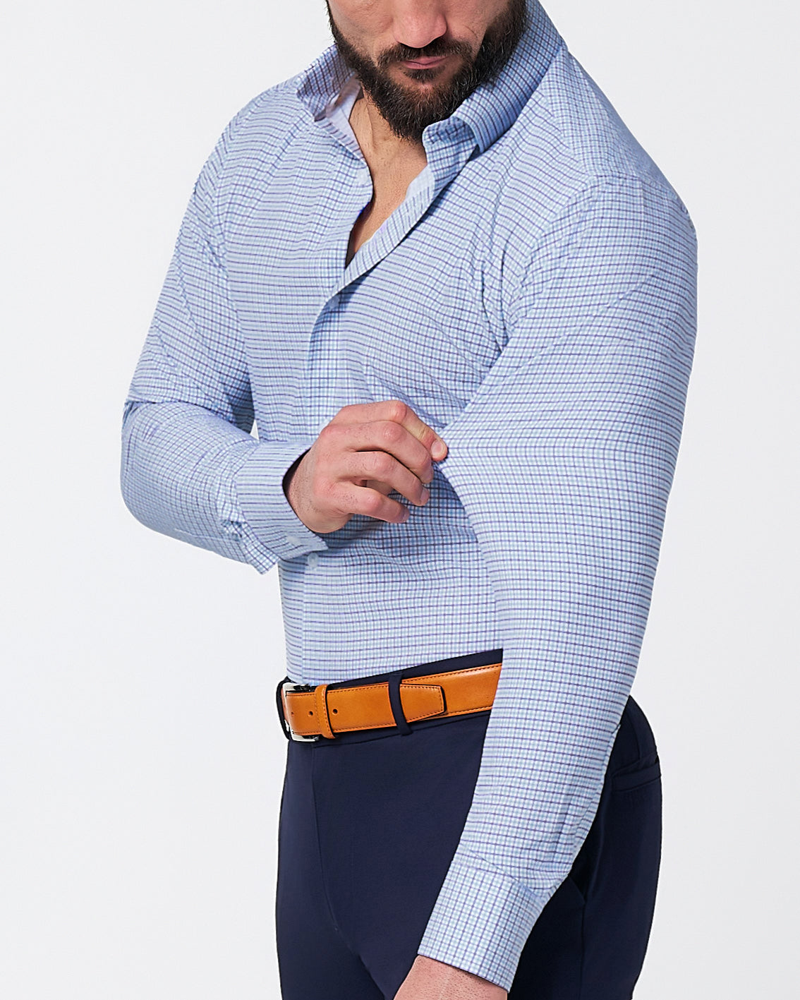 State & Liberty - "The Dalton" Purple & Light Blue Windowpane