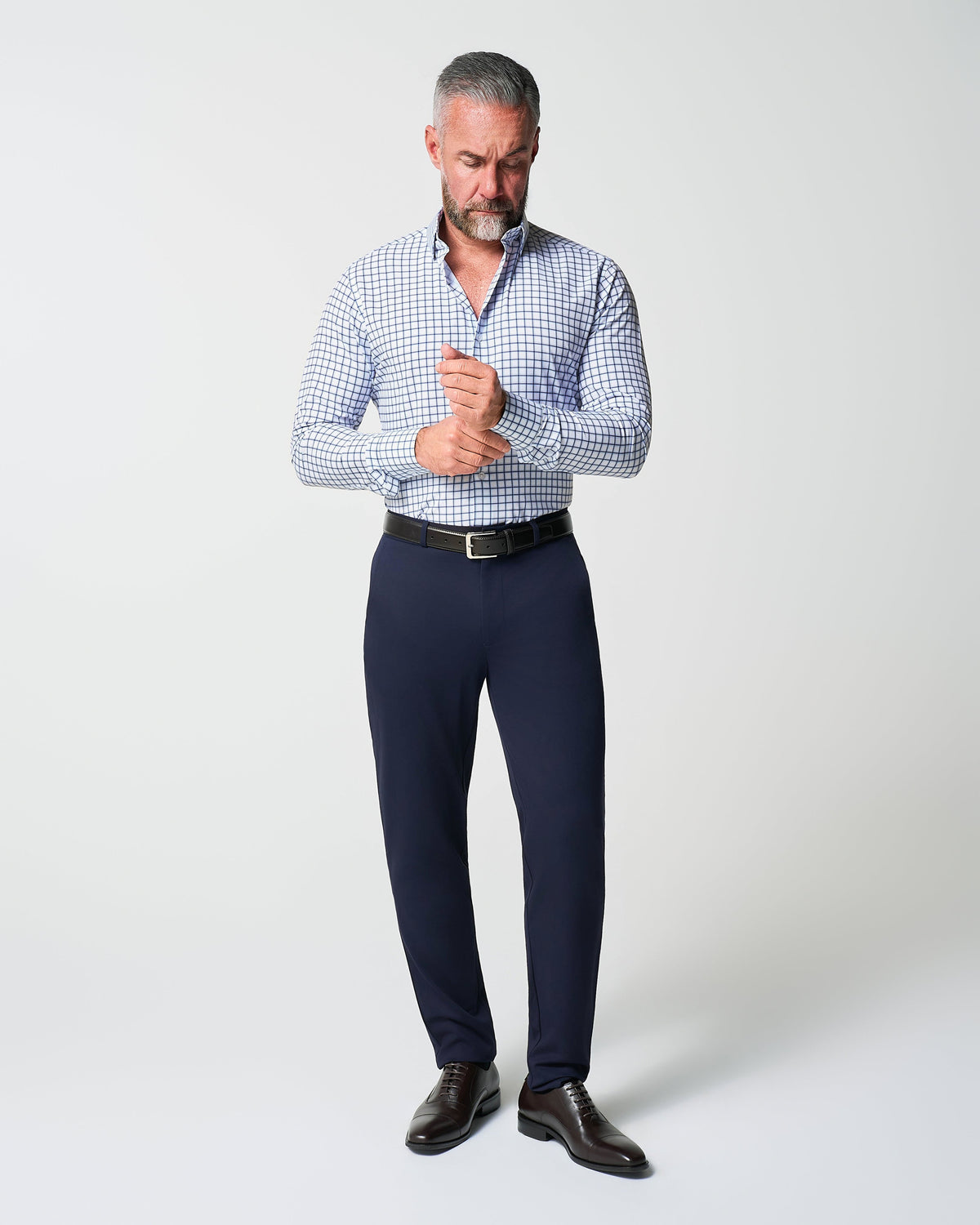 State & Liberty - "The Elias" Light Navy Windowpane