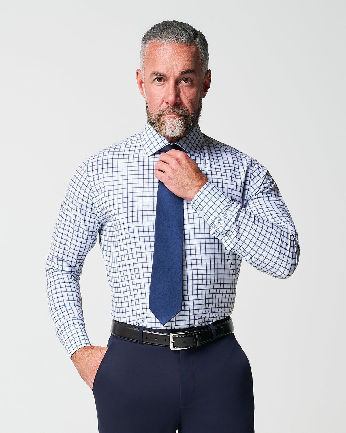 State & Liberty - "The Elias" Light Navy Windowpane