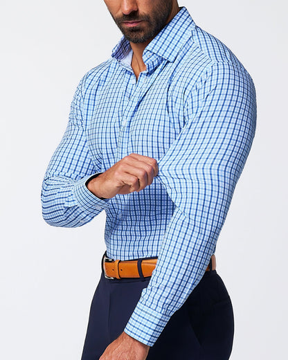 State & Liberty - "The Emmett" Light Blue, White & Navy Mid Check