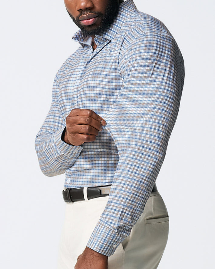 State & Liberty - "The Fitz" Brown & Navy Plaid