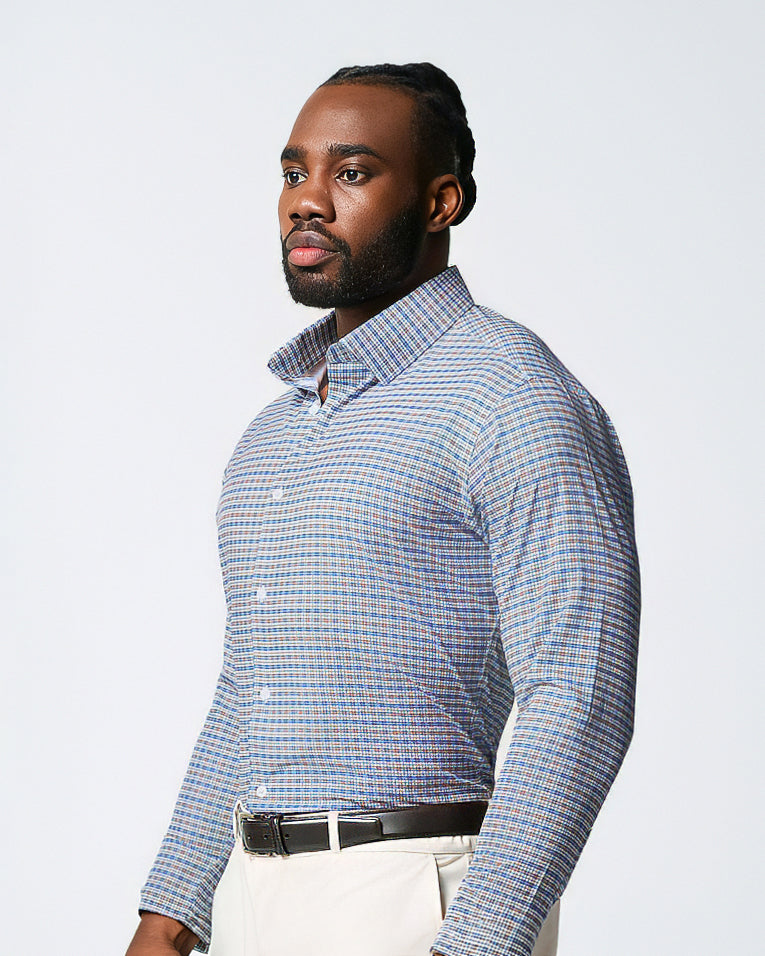 State & Liberty - "The Fitz" Brown & Navy Plaid