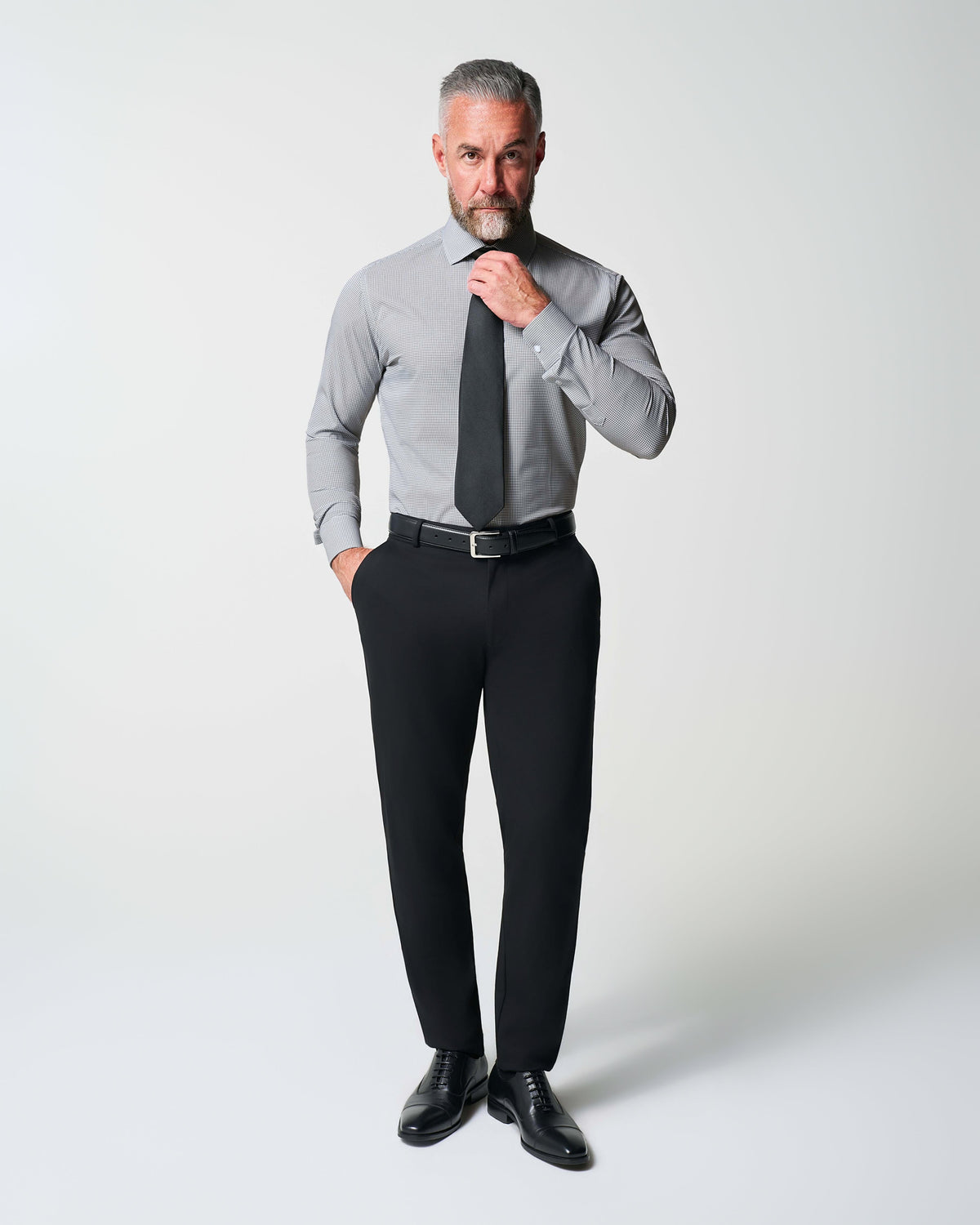 State & Liberty - "The Harris" Grey Roped Windowpane