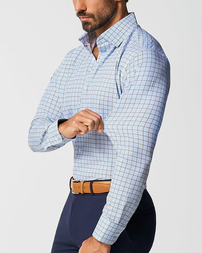 State & Liberty - "The Marcus" Brown, White, & Light Blue Windowpane