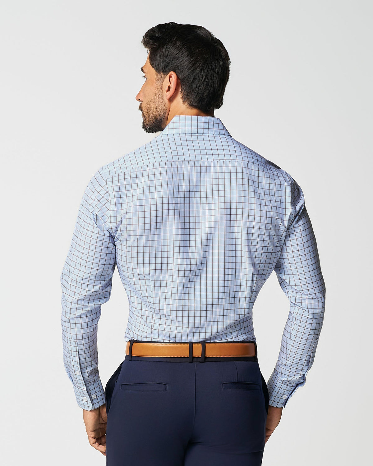 State & Liberty - "The Marcus" Brown, White, & Light Blue Windowpane