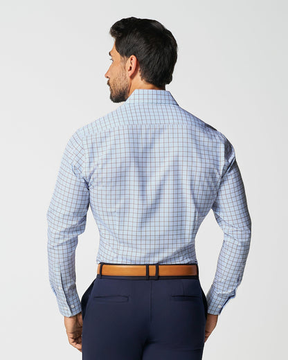 State & Liberty - "The Marcus" Brown, White, & Light Blue Windowpane