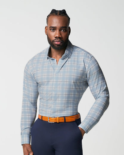 State & Liberty - "The Mello" Light Blue & Grey Multi Plaid