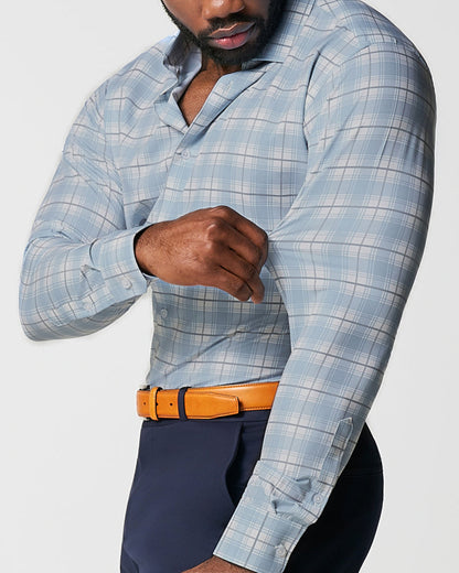 State & Liberty - "The Mello" Light Blue & Grey Multi Plaid