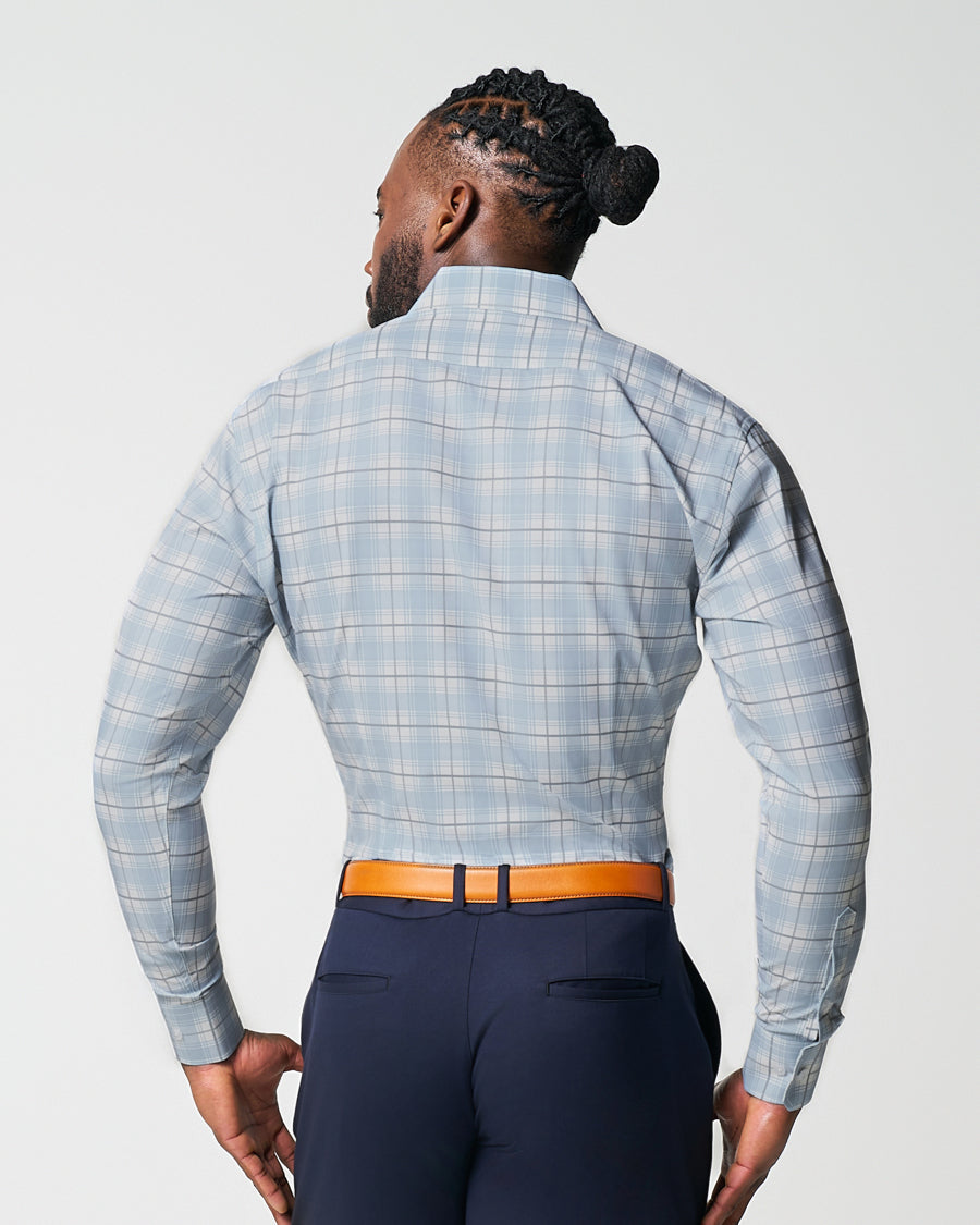 State & Liberty - "The Mello" Light Blue & Grey Multi Plaid