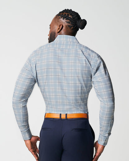 State & Liberty - "The Mello" Light Blue & Grey Multi Plaid