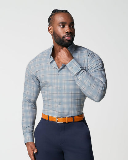 State & Liberty - "The Mello" Light Blue & Grey Multi Plaid