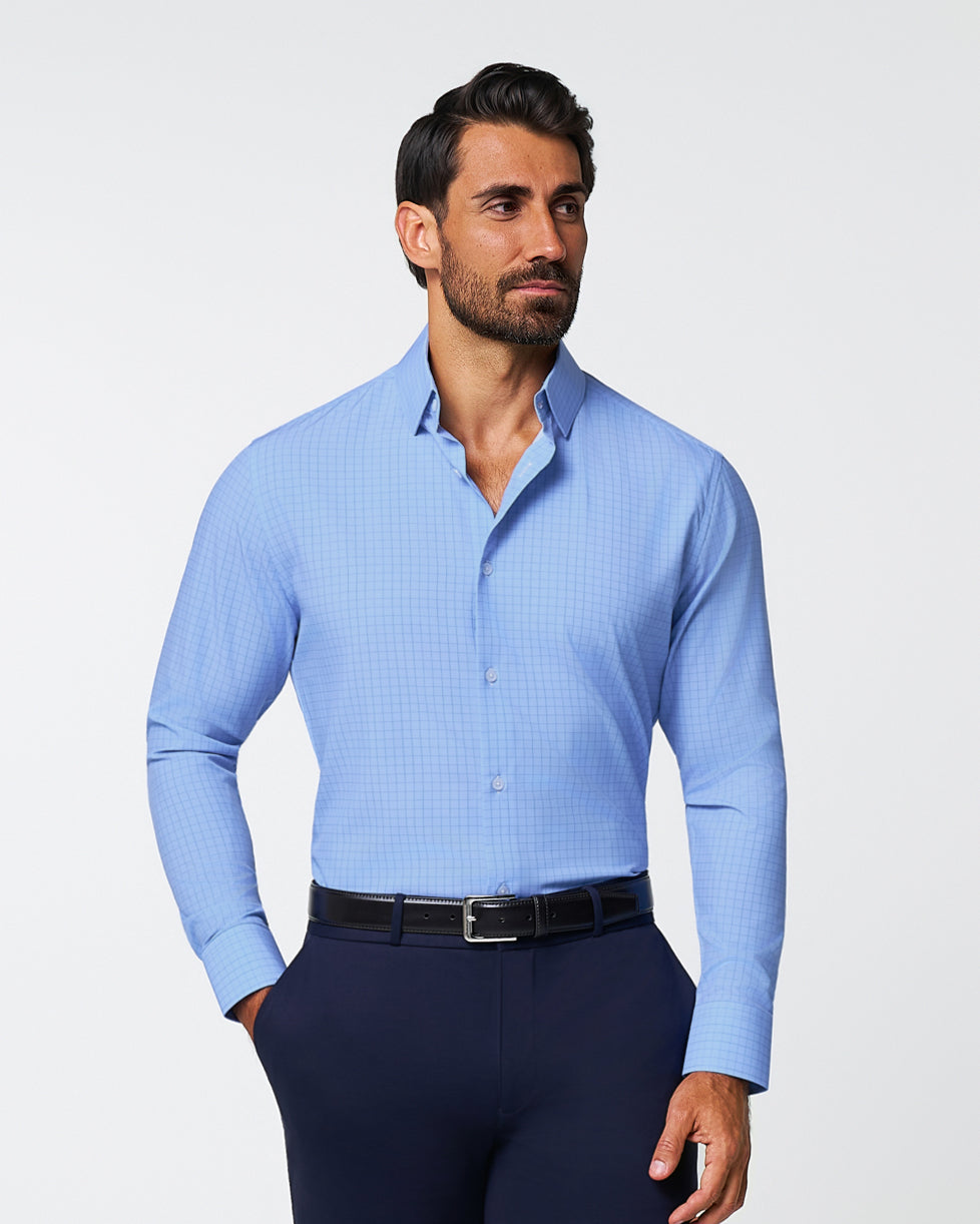 State & Liberty - "The Reynolds" Powder Blue and Navy Windowpane