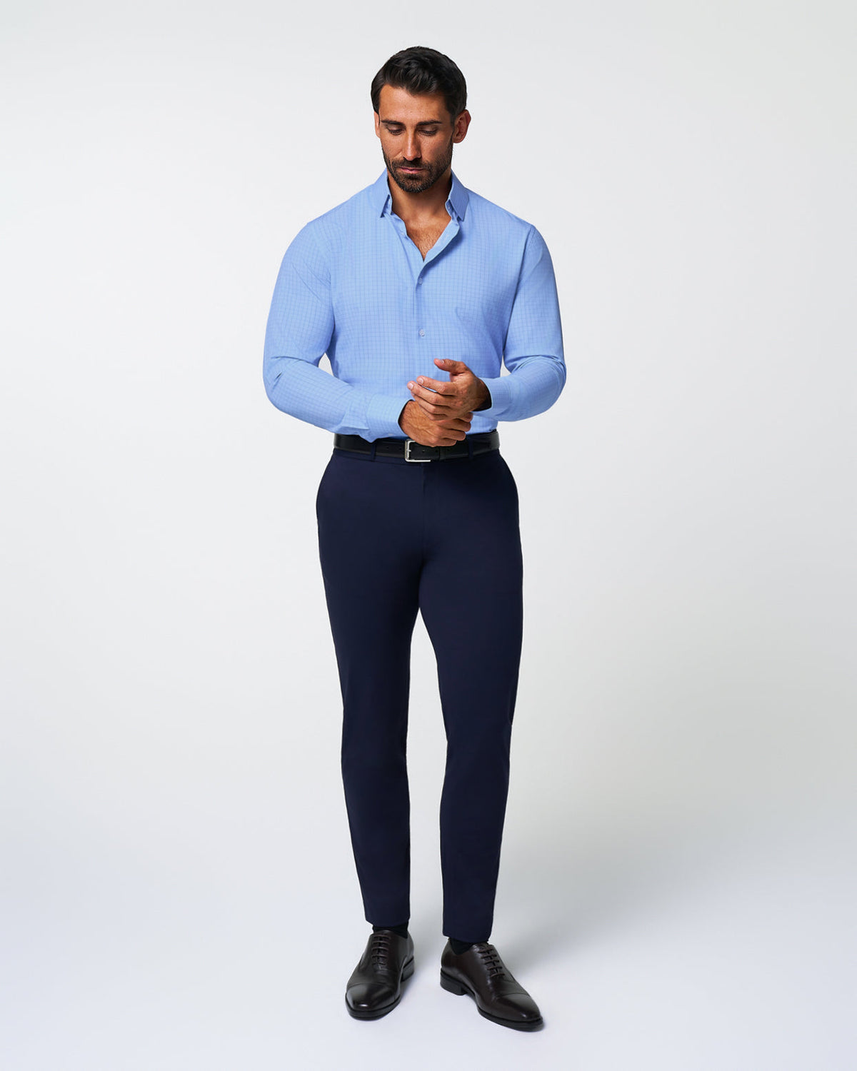 State & Liberty - "The Reynolds" Powder Blue and Navy Windowpane