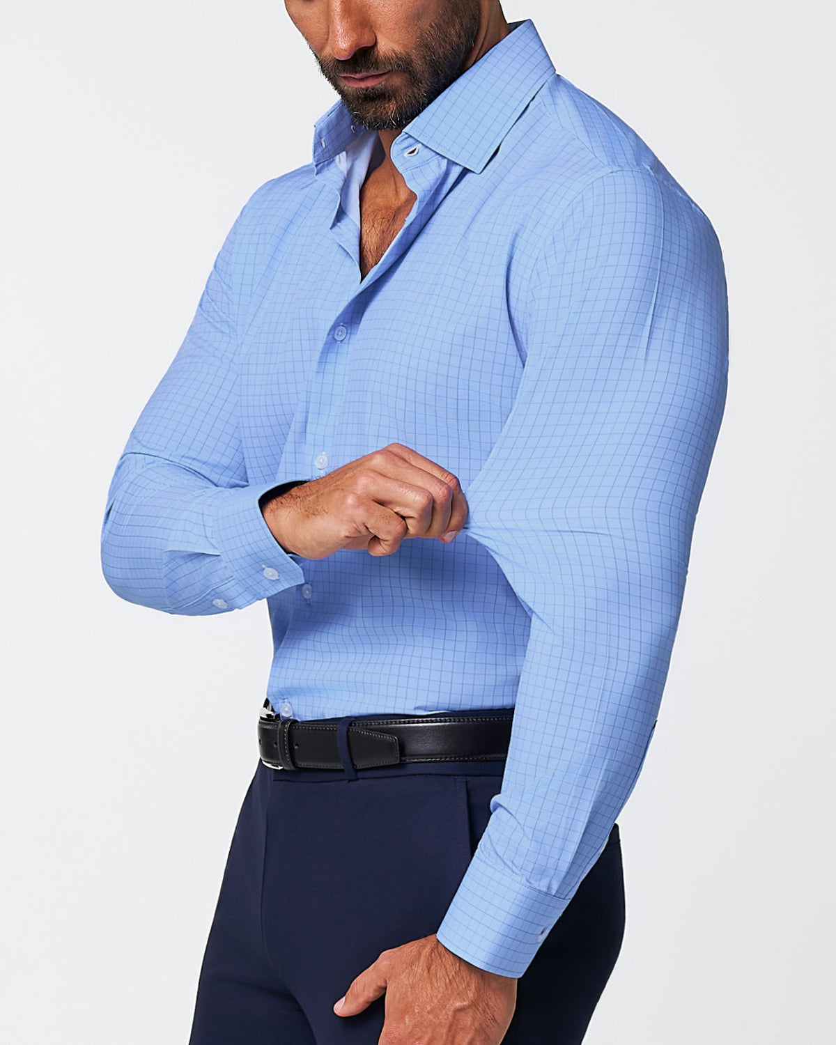 State & Liberty - "The Reynolds" Powder Blue and Navy Windowpane