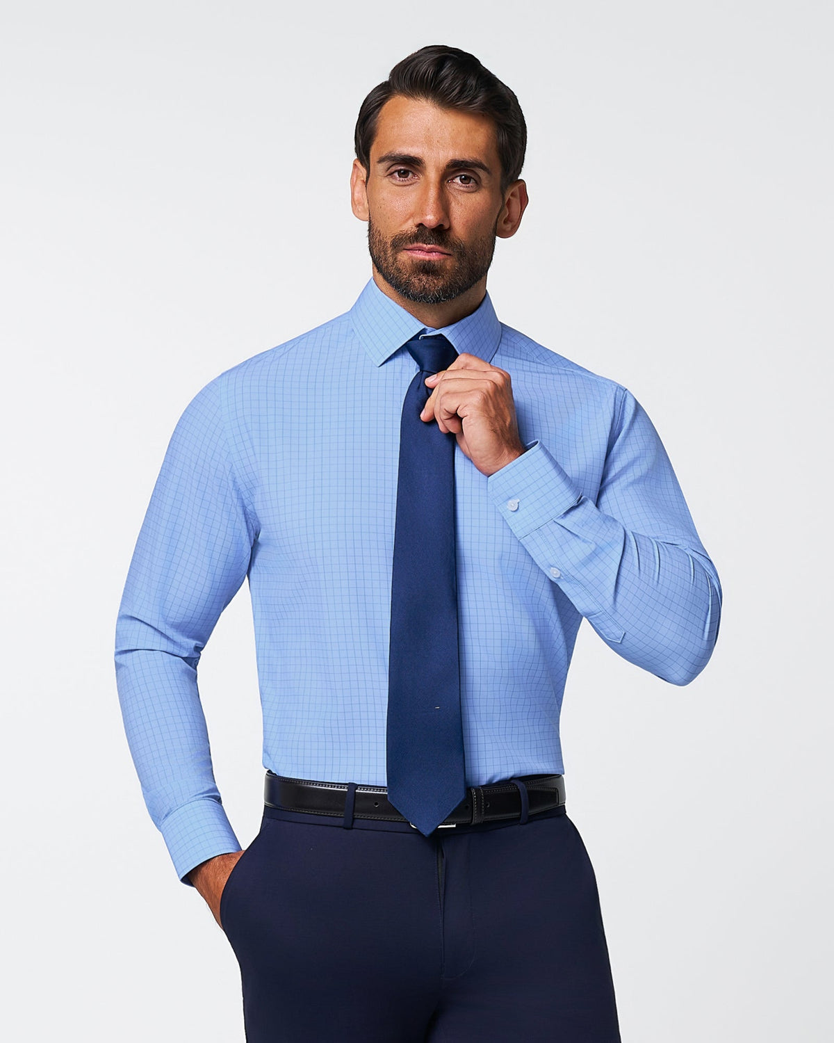State & Liberty - "The Reynolds" Powder Blue and Navy Windowpane