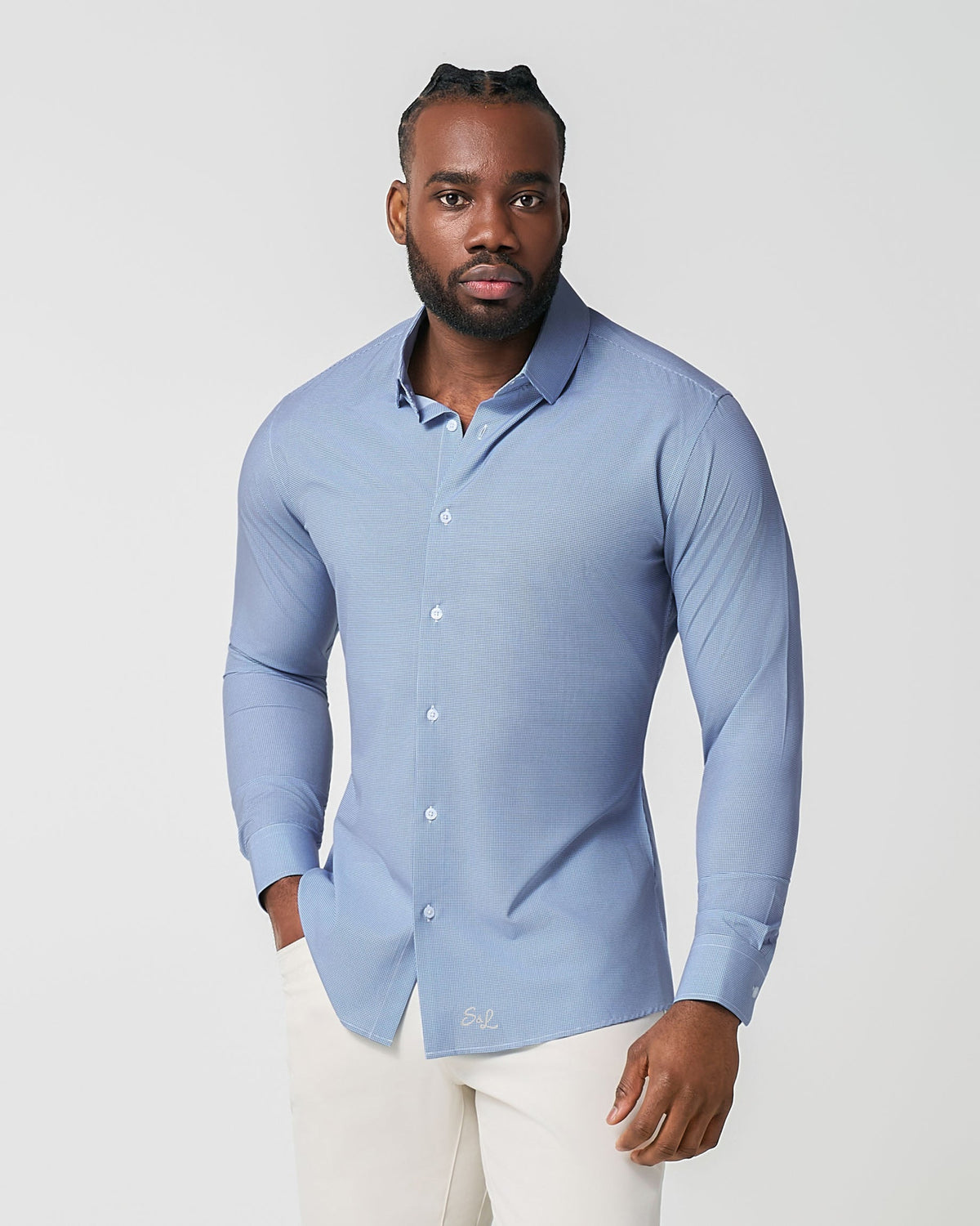 State & Liberty - "The Rover" Blue Mini Windowpane