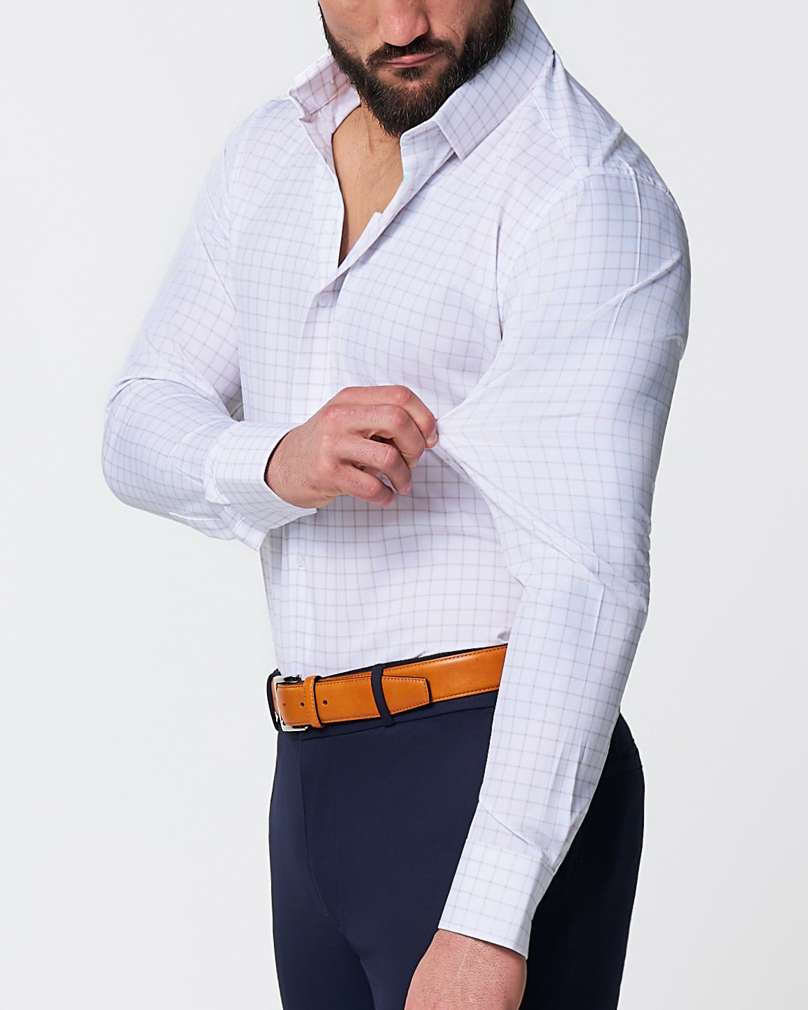 State & Liberty - "The Shore" White with Tan Windowpane