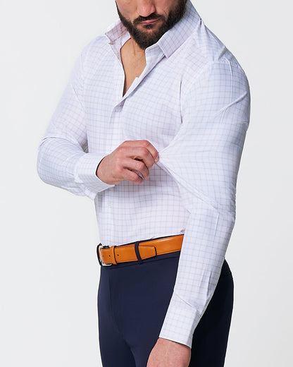 State & Liberty - "The Shore" White with Tan Windowpane